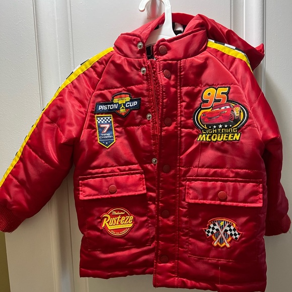 Disney Jackets & Coats Euc Disney Cars Lightning Mcqueen Jacket Toddler Size 2t Poshmark